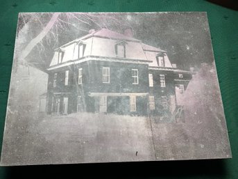 Antique Printing Plate: House In A Neighborhood