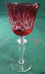 Cranberry Victorian Cut To Clear Crystal Cordial, SHIPPABLE