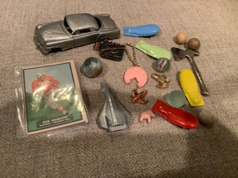 Vintage Toy Kids Stuff Lot Marbles Charms & More