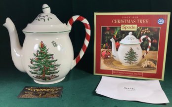 Christmas Tree Peppermint Handled Teapot By Spode
