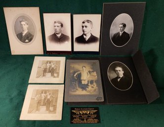 Antique Portrait Photographs Of Men In New England - CT, MA, PA - Lot Of 8