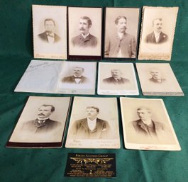 Antique Photographs Of Men With Mustaches, From Conn. & Mass - Lot Of 10 Photographs