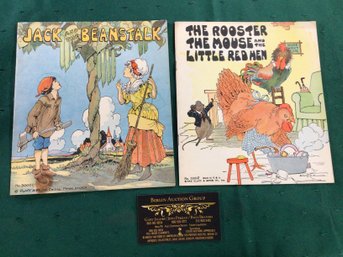 2 Vintage Children's Books - Jack And The Beanstalk & The Rooster, The Mouse And The Little Red Hen