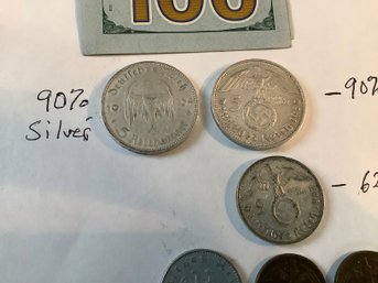 Lot Of German Reichsmark Coins Some Silver