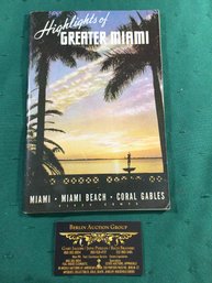 Vintage Travel Book: Highlights Of Greater Miami - 1954, Twelfth Edition Reprint - Mills Publication
