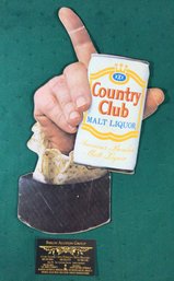 Vintage Country Club Malt Liquor Advertising Sign , Shippable