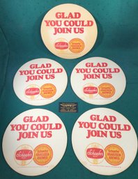 5 Vintage Schaefer Beer Advertising Table Mats, Shippable