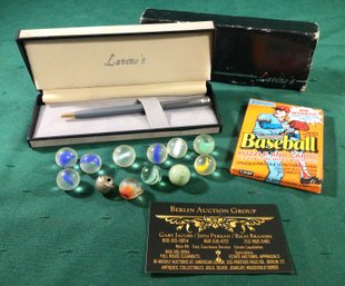 Fun Stocking Suffers For Kids Or Adults! Marbles, Baseball Cards, And A Boxed Pen!, SHIPPABLE