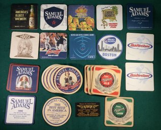 Various Vintage Beer Coasters - Narragansett Banquet Ale, Samual Adams, Budweiser And More! Lot Of  28