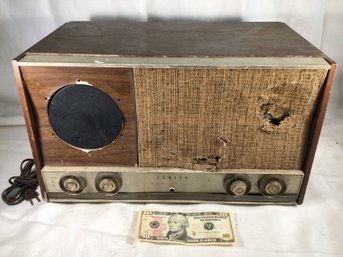 Antique Zenith Stereo Fm Long Distance Radio - 17.5 In X 10 In X 10 In