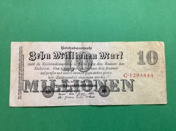 Antique 1923 Ten Million Mark Currency Note