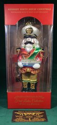 Kennedy White House Christmas Nutcracker With PT Boat Glass Orniment - First Ladies Collection, SHIPPABLE