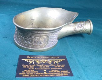 Antique Brass Chinese Hot Coal Heated Silk Iron