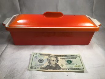 Le Cruset Cast Iron Enameled Flame Orange Loaf Pan With Lid, SHIPPABLE!