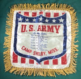 WWII Sweetheart U.S. Army Pillow Case - Camp Shelby, Miss.