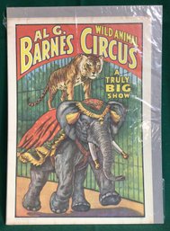 Al G. Barnes Wild Animal Circus Print - 1960 Circus World Museum - 13.5 In X 19 In