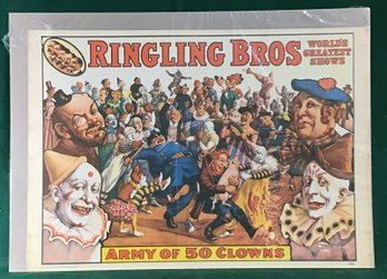 Vintage Ringling Bros World's Greatest Shows Print - 1960 Circus World Museum - 13.5 In X 19 In