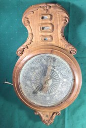 Antique Wood Clock WithCalender - Height 18.5 In. - Plug In - (needs A Plug On The Cord)