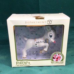 Rudolph Dept. 56 Porcelain 2014 Orniment In Box. SHIPPING AVAILABLE.