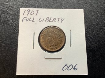 1907 Indian Head Cent Full Liberty #006