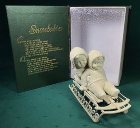 Dept. 56 Snowbabies 'Two Little Babies On The Go!' - Winter Tales Of The Snowbabies. SHIPPING AVAILABLE.