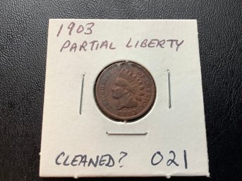 1903 Indian Head Cent Partial Liberty #021