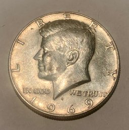 40 Percent Silver 1969 U.S. Kennedy Half Dollar, High Quality, Shipping Available