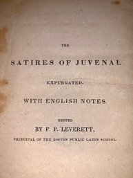Circa 1828, D. Juno Juvenalis, Satire Expurgate, By F. P. Leverett