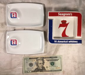 3 Vintage Seagram's Ash Trays