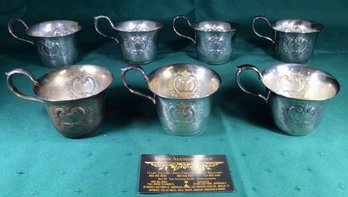 7 Silver-plate Webster Wilcox Tea Cups