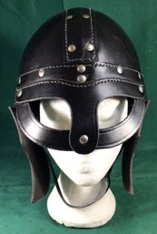 Black Leather Helmet