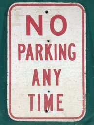 Vintage Wood NO PARKING ANY TIME Sign