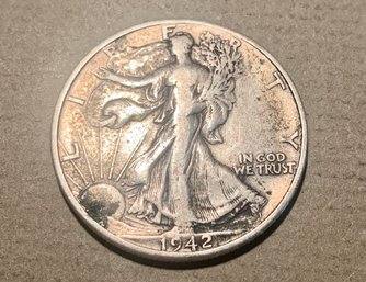 1942-D U.S. Standing Liberty Half Dollar Coin, Better. SHIPPABLE