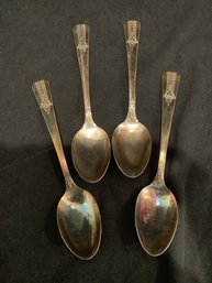 Vernon Silver Plate Demitasse Spoon Set Of 4