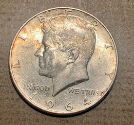 1964 U.S. Silver Kennedy Half Dollar Coin, UNC. SHIPPABLE