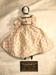 Antique Porcelain Doll, Unmarked - 10 In Height