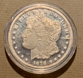 2 Troy Ounce .999 Silver Oversized Coin, Copy On A 1878 Morgan, SHIPPABLE