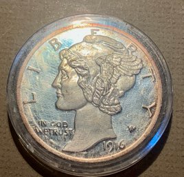2 Troy Ounce .999 Silver Oversized Coin, Copy On A 1916 Peace Dollar, SHIPPABLE