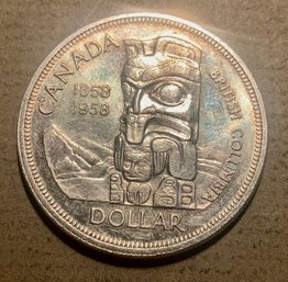 Canada British Columbia 1958 Silver Dollar, UNC., 90 Silver, SHIPPABLE