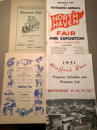 4 Local Country Fairs, 1953 Riverton, 1959 North Haven, 1951 Stafford, 1960 Guilford