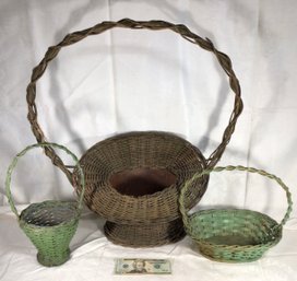 3 Baskets, Large Basket Height 25 In
