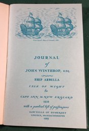 Vinage Book - 1969 - 'Journal Of John Winthrop, Esq. Ship Marbella'