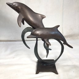 Whales Jumping Sculpture, San Pacific Inc., San Francisco, 9 In Height