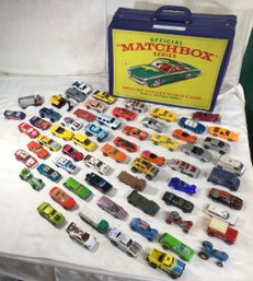 Vintage Lot Of 65 Hotwheels, Matchbox, Superfast, Lesney, And Vintage 72 Car Deluxe Collectors Case