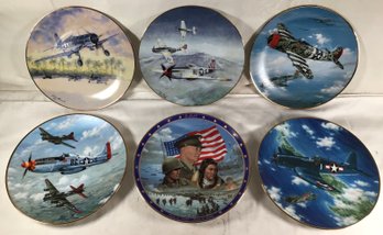 Fighter Planes Numbered Memorabilia 6 In Diameter Plates, See Description