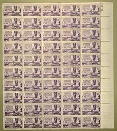 Full Sheet Of 50, 3c U.S. Stamps, California Gold Centennial 1948, SHIPPPABLE