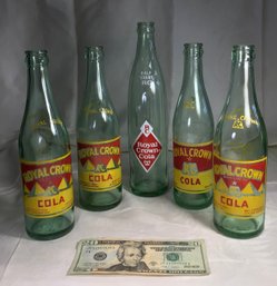 5 Vintage RC Cola Glass Bottles