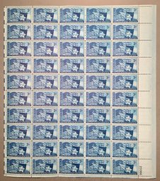 Full Sheet Of 50, 3c U.S. Stamps, Texas Statehood 1945, SHIPPPABLE