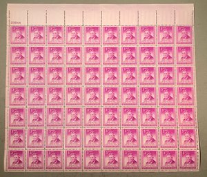 Full Sheet Of 70, 3c U.S. Stamps, Will Rogers, SHIPPPABLE