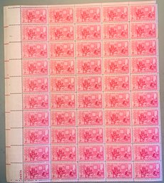Full Sheet Of 50, 3c U.S. Stamps, Birth Of Betsy Ross, SHIPPPABLE